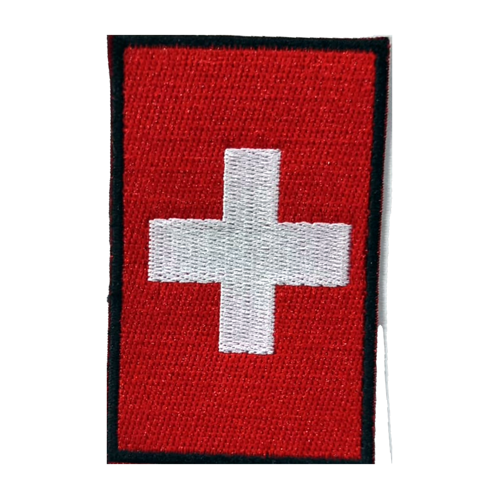 Emblema bordado com a bandeira da Suíça