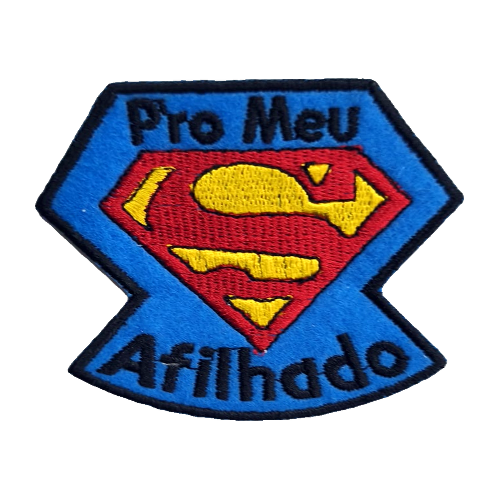 Emblema bordado Pro Meu Afilhado, Super-Homem