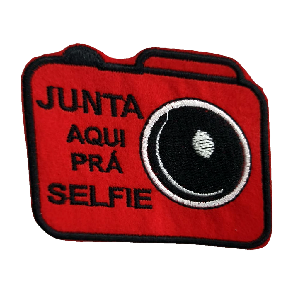 Emblema bordado Junta Aqui Prá Selfie