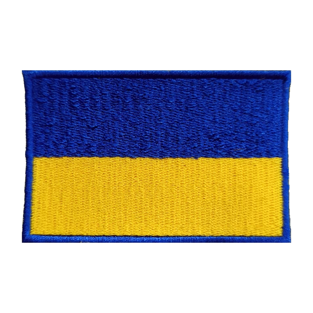 Emblema bordado com a bandeira da Ucrânia
