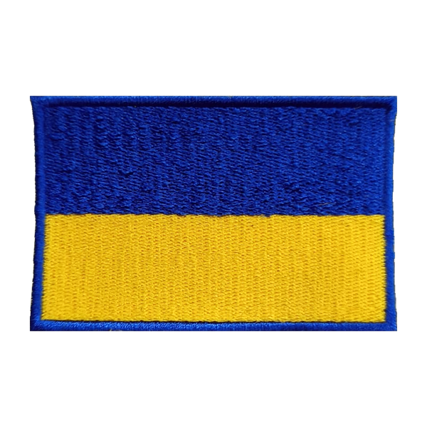 Emblema bordado com a bandeira da Ucrânia