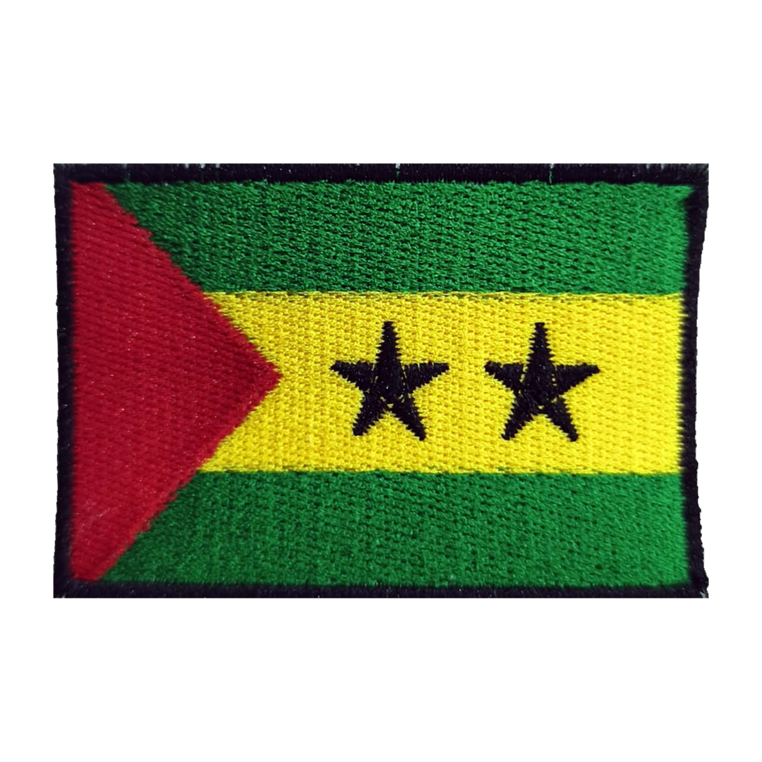 Emblema bordado com a bandeira de São Tomé e Príncipe