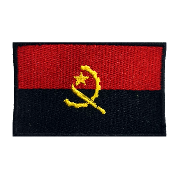 Emblema bordado com a bandeira de Angola