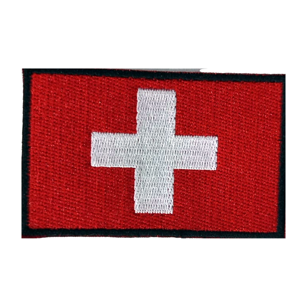Emblema bordado com a bandeira da Suíça