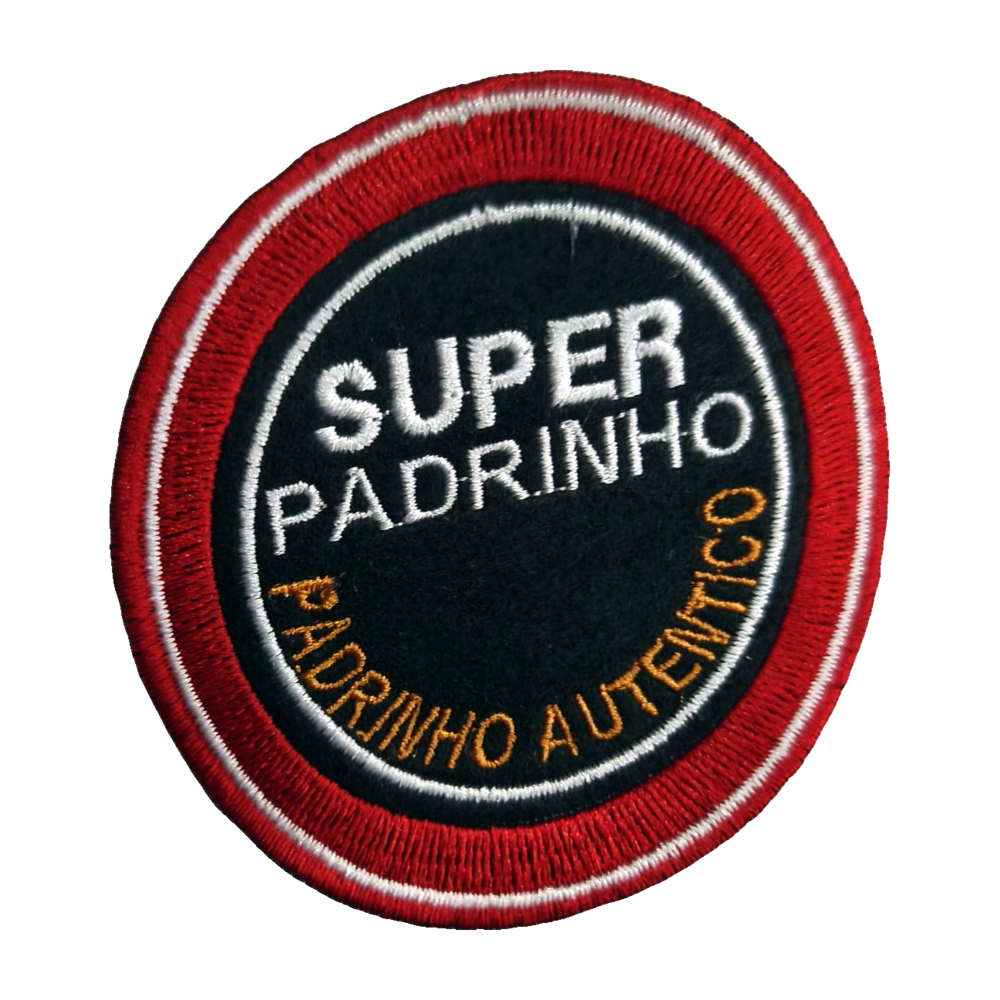 Emblema bordado Super Padrinho Autêntico