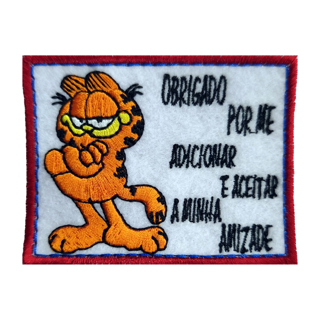 Emblema bordado Obrigado por Aceitar a Minha Amizade