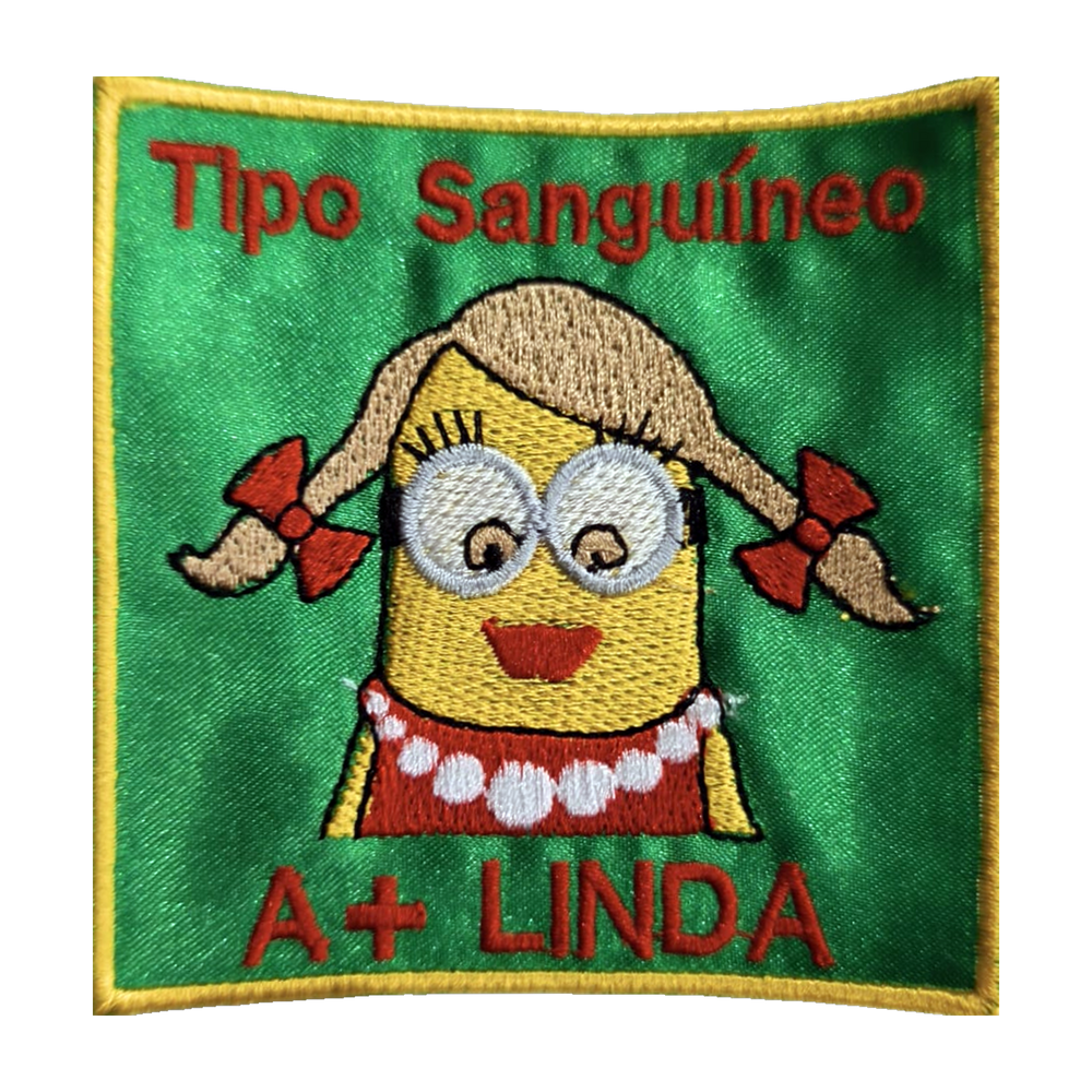Emblema bordado Tipo Sanguíneo A+ Linda